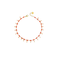 Anklet Io & Te  Woman in Silver Corallo CVFECODO